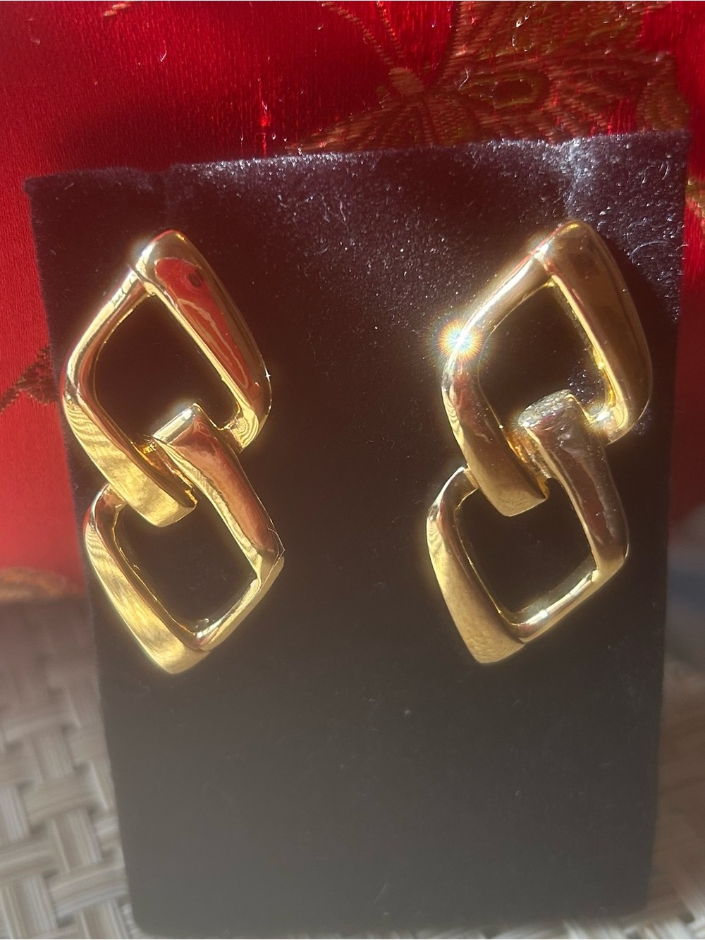 Cacharel Gold tone  Double-Link Drop Earrings -